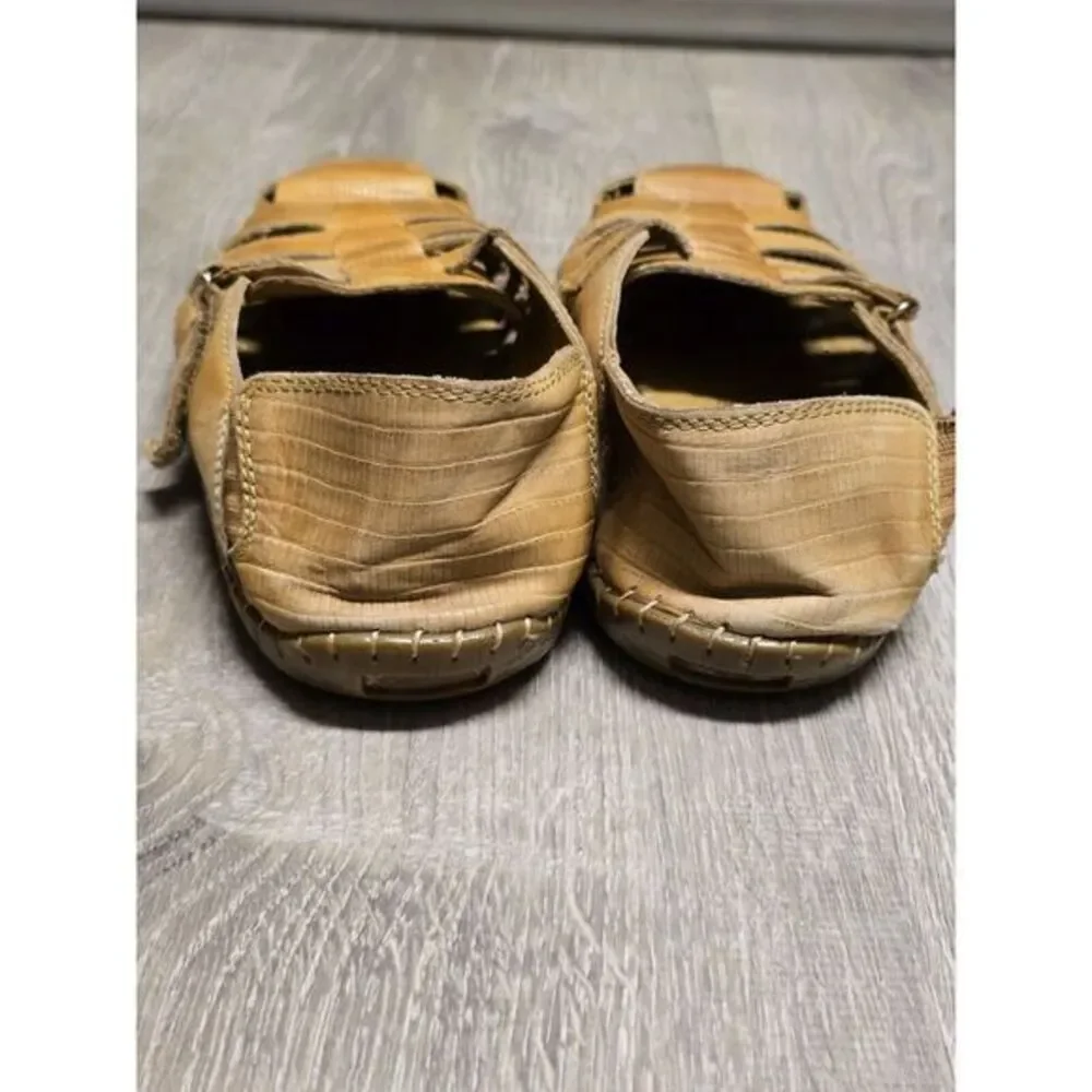 J. Fontini Men's Handmade Brown Leather Fisherman Closed Toe‎ Sandals Size 9.5